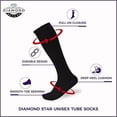 thumbnail image 4 of Diamond Star Men’s Tube Socks – Premium Cushioned Cotton Over the Calf Athletic Knee High Socks (Black - 6 Pairs 26 inches Mid Calf Socks fit size 10-15), 4 of 6