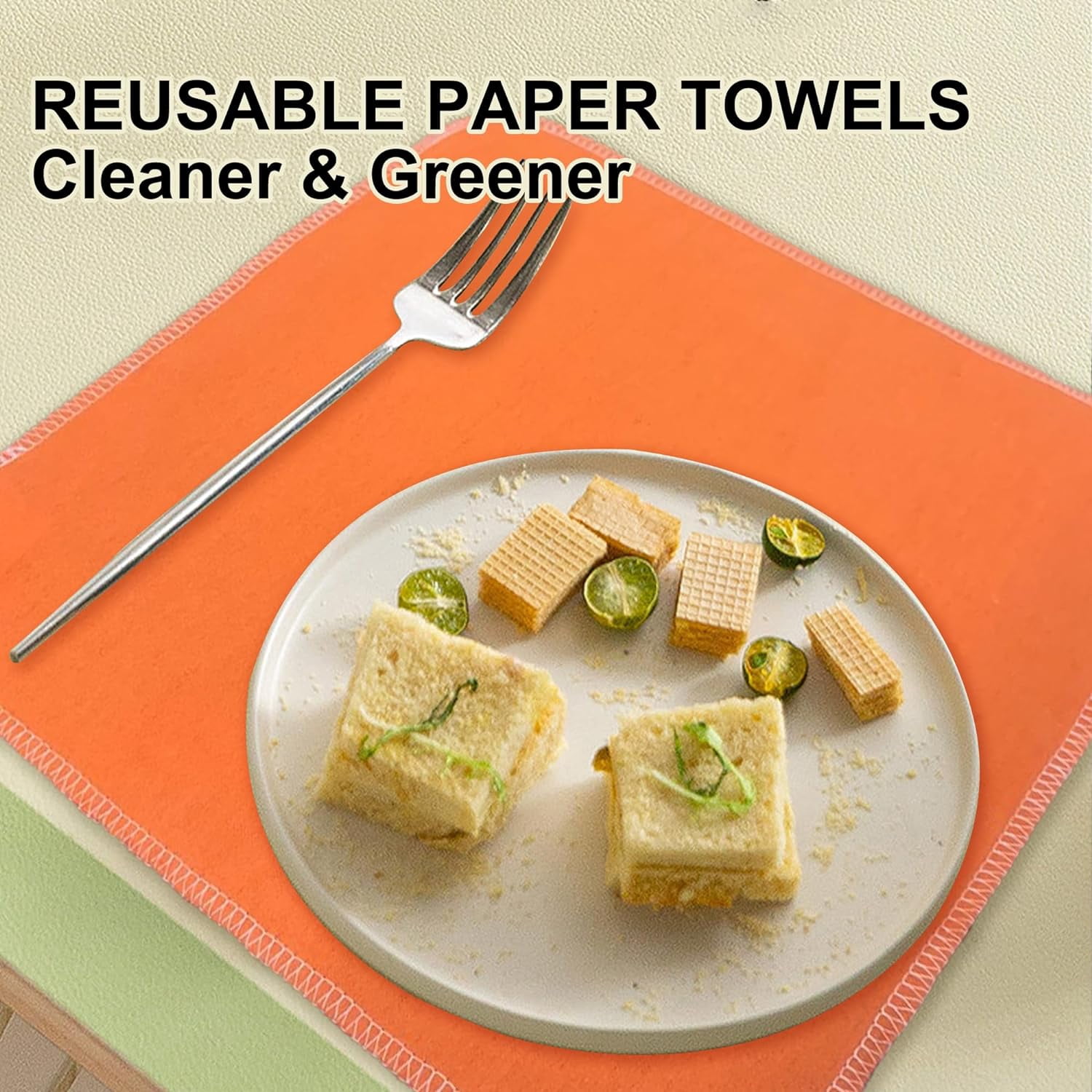 Bsofter Reusable Paper Towels Washable - Jumbo Large Cotton Cloth Paperless Paper towels for Kitchen,Eco-Friendly Paper Towels Washable Roll-Zero Waste Towels Alternative Napkins 30 Pack