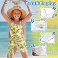 thumbnail image 5 of SEANATIVE 7-8 Years Girls One Piece Swimsuit One-Piece Bathing Suit with Mesh Skirt Cover Up Cut Out Stretchy Swimwear for Kids Children Teens, Butterfly Lemon Flower, 5 of 7