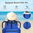 thumbnail image 2 of VEIKOUS Folding Beach Chair, 5-Position Outdoor Reclining Chair W/ Storage Pockets and Removable Pillow, Blue, 2 of 14