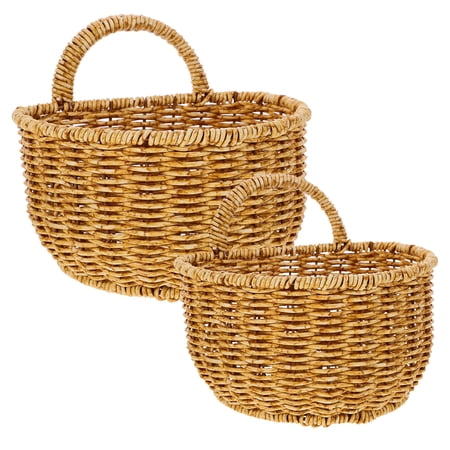 Milisten 2Pcs Coffee Woven Hanging Wall Bas… product image