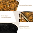 thumbnail image 5 of FORMRS Makeup Bag Travel Cosmetic Organizer for Women Fold Flat Zipper Pouch with Handle, Retro Orange Flowers, 5 of 8