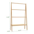 thumbnail image 4 of 51" Bamboo Ladder Towel Rack - Freestanding Bath & Beach Towel Organizer with Storage Shelf, 4 of 8