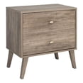 thumbnail image 1 of Wright Home Mid-Century Engineered Wood Modern 2 Drawers Nightstand in Gray, 1 of 9