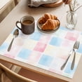 thumbnail image 3 of Placemat Set of 4 Watercolor Spring Placemats for Dining Table Pastoral Check Washable Table Mats for Kitchen and Party Decor Indoor & Outdoor Use, 3 of 8