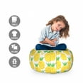 thumbnail image 2 of Pineapple Storage Toy Bag Chair, Yellow Pineapple Silhouettes with Hearts Hawaiian Fruit, Stuffed Animal Organizer Washable Bag, Small Size, Yellow Shamrock Green, by Ambesonne, 2 of 3