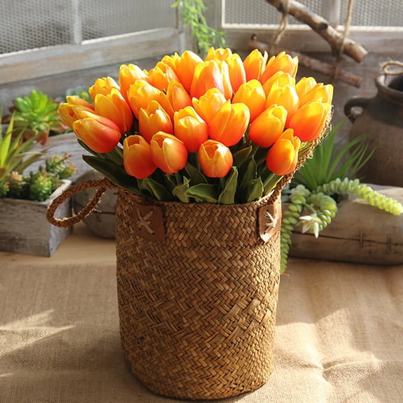 Mini Tulips Artificial Flowers Fake Flowers Orange - Artificial Flowers - Household Imitation