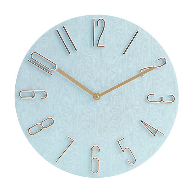 Reloj de pared silencioso Reloj colgante redondo pulgadas Ornamento de Azul 1 Zulema reloj de pared
