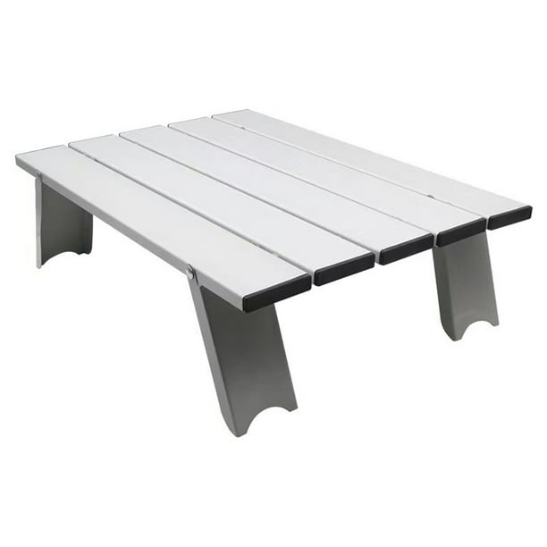 Inteprter de playa de aleación de 10 kg, escritorio antioxidante plegable reutilizable extraíble para jardín, senderismo, viajes, muebles de Mostrada Blanco plateado Inteprter HA011916-02