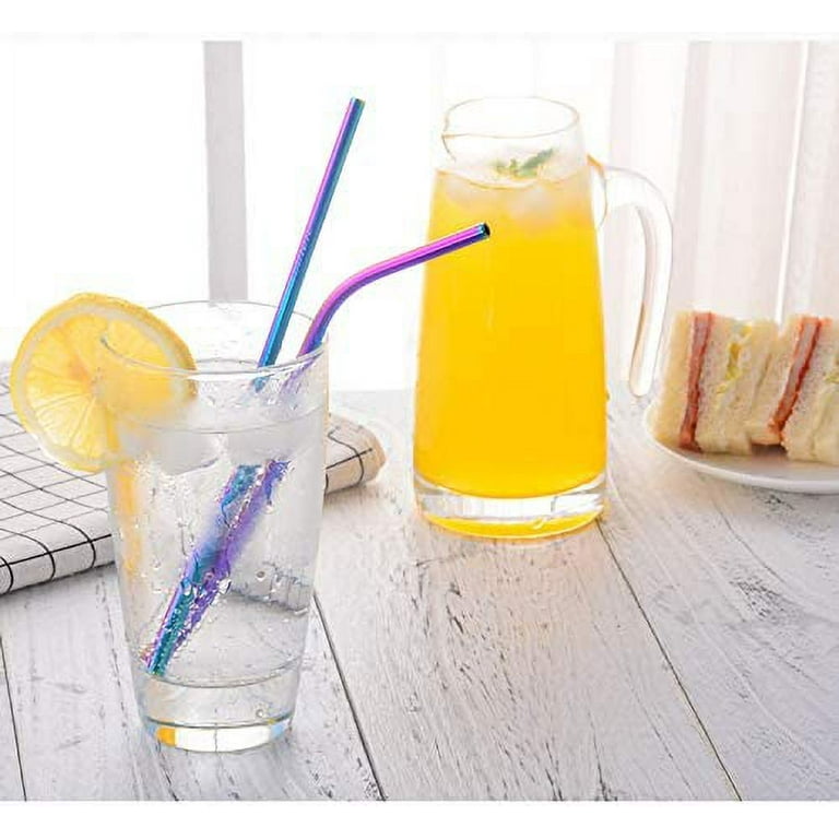 Metal Straws Stainless Steel Straws 50 Pack Bulk 8.5 Reusable Drinking  Straws Rainbow Color All Straight Straws for 20 24 30 OZ Yeti Rtic Tumblers
