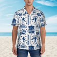 thumbnail image 2 of Honeii Skiing Enthusiast Print Men’s Hawaiian Shirt,Classic Button-Down Short Sleeve Shirt, for Beach, Vacation, and Outdoor Activities,Medium, 2 of 7