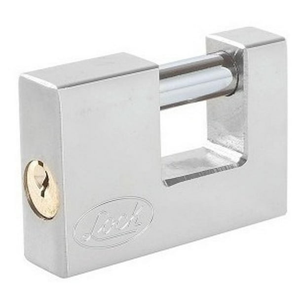 Candado Acero Cortina Llave Estándar 80mm Cromo Satin Lock Lock L22C80ECSB