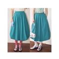 thumbnail image 2 of Rdhnmea Women Bubble Skirt, Elegant Elastic Waist Pleated Solid Long Skirt, 2 of 9