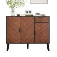 thumbnail image 1 of Armoire de Rangement Moderne la Plus Récente, Buffet Noir Fini Bois avec Tiroir et Tablettes à Hauteur Réglable (35,5 L x 11,5 L x 28,5 H), 1 of 9