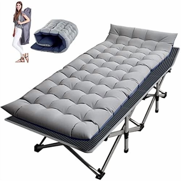 Folding Camping Cot, Folding Cot Camping Cots for Adults, Portable Sleeping Cot with Mattress Foldable Outdoor Bed Camp Cots Guest Bed with Carry Bag for Home, Office & Outdoor Use
