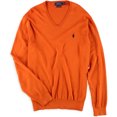 thumbnail image 1 of Ralph Lauren Mens Pima Cotton V-Neck Pullover Sweater, Naranja, X-Large, 1 of 1
