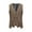 #020-Coffee, variant on Yusimy Men's Herringbone Vest with Pockets Single-Breasted Stand-Up Collar Waistcoat Medieval Vintage Style