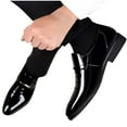 thumbnail image 4 of HaoXianJian Mens Oxfords Dress Shoes Faux Patent Leather Wedding Shoes Classic Lace-up Formal Tuxedo Shoes Black Leather Shoes for Men Loafers Boats Dress Driving Classic Shoes, 4 of 4