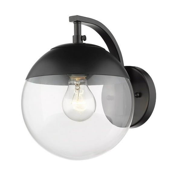 Golden Lighting Dixon 1-light Wall Sconce in Matte Black and Clear Glass
