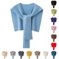 thumbnail image 2 of Xiao Hua women's sweater shawl, soft and warm knitted shawl, travel casual scarf cape shoulder top fashionable shawl, 1 piece, camel, 2 of 4