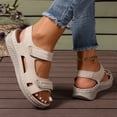 thumbnail image 6 of KEVCHE Womens Arch Support Walking Sandals, Comfortable Open Toe Wide Width Orthopedic Sandals, Adjustable Hook Loop Strap Summer Dressy Non Slip Slingback Flat Sandals, 6 of 7