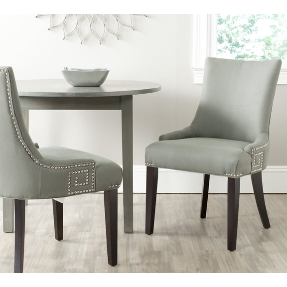 Gretchen Side Chairs-Color:Granite,Finish:Espresso,Quantity:Set of 2
