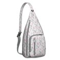 thumbnail image 1 of Floral Cat Shoulder Bag - Hand-drawn Cat Graphic Sling Backpack (Lightweight & Breathable, Organized Storage), 1 of 4