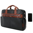 thumbnail image 3 of SOUTHPORT | 17” Leather Two-Tone Laptop Briefcase, 3 of 10