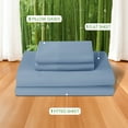 thumbnail image 6 of Sonoro Kate 100% Organic Luxurious Bamboo Sheets, King Sheet Set 4-Piece with 16" Deep Pocket, Silky Smooth Luxury Bed Sheets, Lake Blue, 6 of 8
