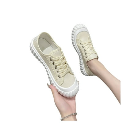 

Tenmix Ladies Comfortable Flats Work Anti Slip Leopard Print Casual Sneakers Canvas Sneaker Beige 6.5