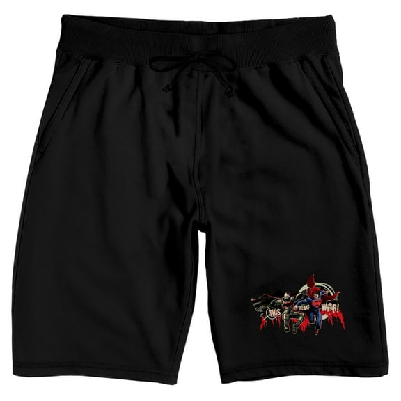Batman vs Superman: Dawn of Justice Superheroes in Fight Position Men's Black Graphic Shorts-Medium