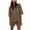 Brown, variant on Mgmyaa Womens Fashion 2 Piece Outfits Sweatsuits 2025 Summer Short Sleeve Oversize Loungewear Tracksuit Ribbed Round Neck Lounge Shorts Sets