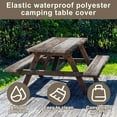 thumbnail image 2 of MesaSe 3 Pcs Picnic Table Cover and Bench Covers Set Polyester Fitted Camping Table Cover Waterproof Picnic Table Cover with Bench Covers Natural Wood Grain Camping Tablecloth for Barbecu, 2 of 10