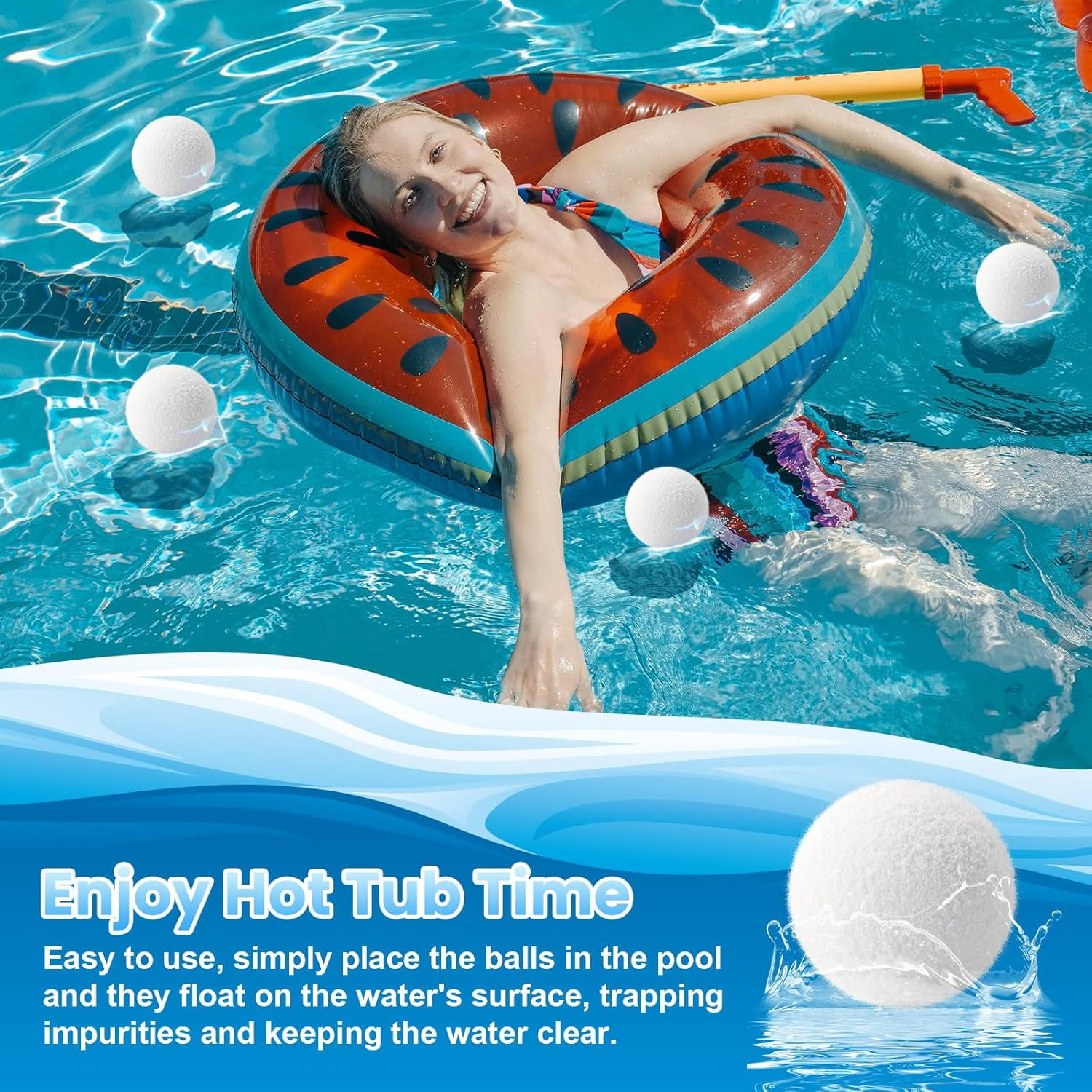 6 Pack Hot Tub Scum Absorber,Reusable Pool Scum Absorber for Spa Hot Tub, Washable Scum Absorber Prolongs Filter Life