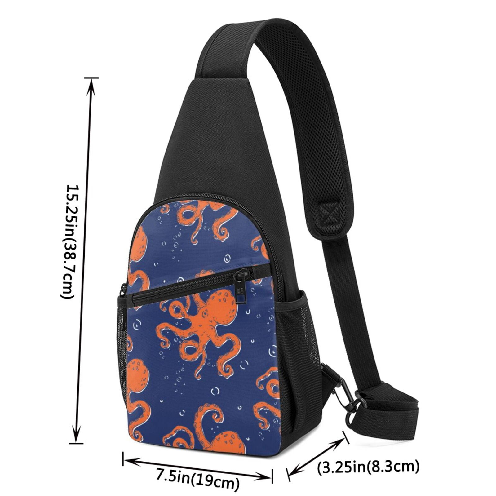 Xecao's Octopus Print Sling Bag: A Versatile Chest, Shoulder, and Crossbody Backpack for Casual Days Out, Perfect for Both Men and Women