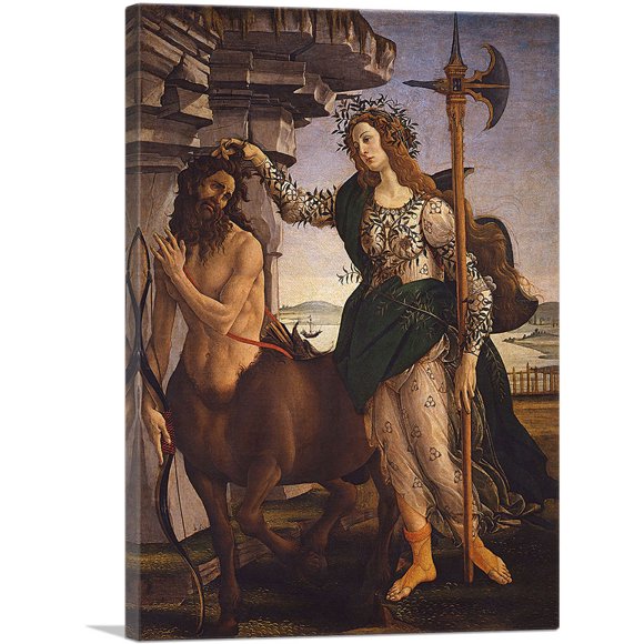 ARTCANVAS Pallas et le Centaure 1482 Impression sur Toile par Sandro Botticelli - Taille : 12 Pouces x 8 Pouces (0.75 Pouces de Profondeur)