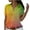 Yellow, variant on fartey Womens Button Down Shirts Plus Size Short Sleeve Lapel Cardigan Tops Tunic Comfy Gradient Print Trendy Vacation Top, S-6XL