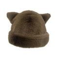 thumbnail image 3 of harmtty Winter Hat Solid Color Bear Ear Decor Windproof Warm Knitted Hat Lightweight Breathable Thermal Hat Cold Weather Headwear, 3 of 8