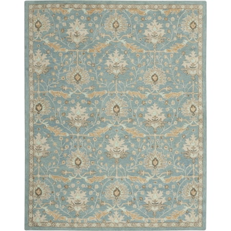 Nourison JAZ02 Jazmine Oriental Vintage Blue Area Rug 7’9″ x 9’9″, 8′ x 10′