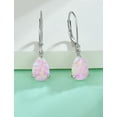 thumbnail image 6 of Vesitim Opal Earrings for Women Sterling Silver Teardrop Solitaire Dangle Drop Earring Birthstone Jewelry Gift Created Pink Opal, 6 of 7