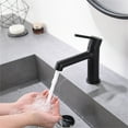 thumbnail image 4 of AWZTOO Single Handle Bathroom Sink Faucet One Hole Bathroom Faucets Modern Basin Vanity Mixer Taps With Valve Brushed Nickel Brushed, Nickel Finish, 4 of 5