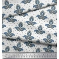 thumbnail image 3 of Soimoi Blue polyester Crepe Fabric Floral & Paisley Decor Fabric Printed Yard 42 Inch Wide, 3 of 3