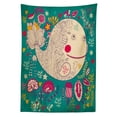 thumbnail image 3 of Ambesonne Whale Tablecloth Rectangular Table Cover, Happy Sea Giant Blooms, 60"x84", Multicolor, 3 of 4