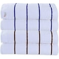 thumbnail image 2 of Ample Decor 100% Cotton Set of 4 Beach Towel Large Cabana Striped - Brown & Navy - 30 x 68 inch, 2 of 7