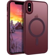 for iPhone Xs Case, iPhone X Case [Compatible with Magsafe], Translucent Matte Back Anti-Scratch Full Body Protective Cover Shockproof Phone Case for Apple iPhone X/XS 5.8", Plum