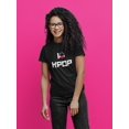 thumbnail image 2 of I Love K-Pop Headphones Heart Graphic Women Black T-Shirt, Female x-Large, 2 of 4