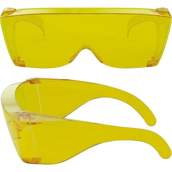 GRINDERPUNCH Cover-Ups Yellow Fit Over Sunglasses - Wrap Around Sunglasses - People Who Wear Prescription Glasses in the Sun