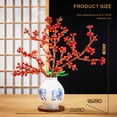 thumbnail image 4 of Remocguys 2-in-1 Red Plum Blossom & Holly Flower Building Set Compatible with Lego Botanical Home Office Decor for Adults 1181 Pcs, 4 of 8