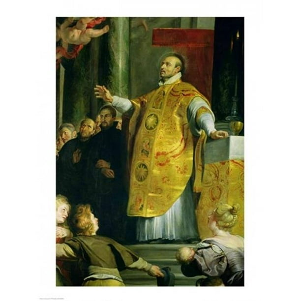 Posterazzi BALXAM89555LARGE la Vision de St. Ignatius de Loyola Affiche Imprimée par Peter Paul Rubens - 24 x 36 Po - Grand