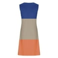 thumbnail image 4 of gakvbuo summer Tank dresses for women 2024 Sleeveless Mini Dress Sundresses Women Floral Print ElegantAnd Color Blocking One ShoulderDress Short Sleeved One Shoulder Dress, 4 of 5